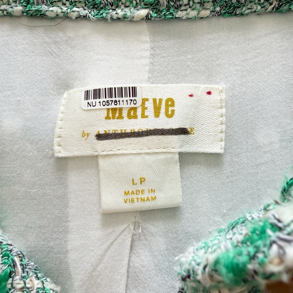 Anthropologie Maeve Tweed Green Jacket Shacket - Picture 6 of 9